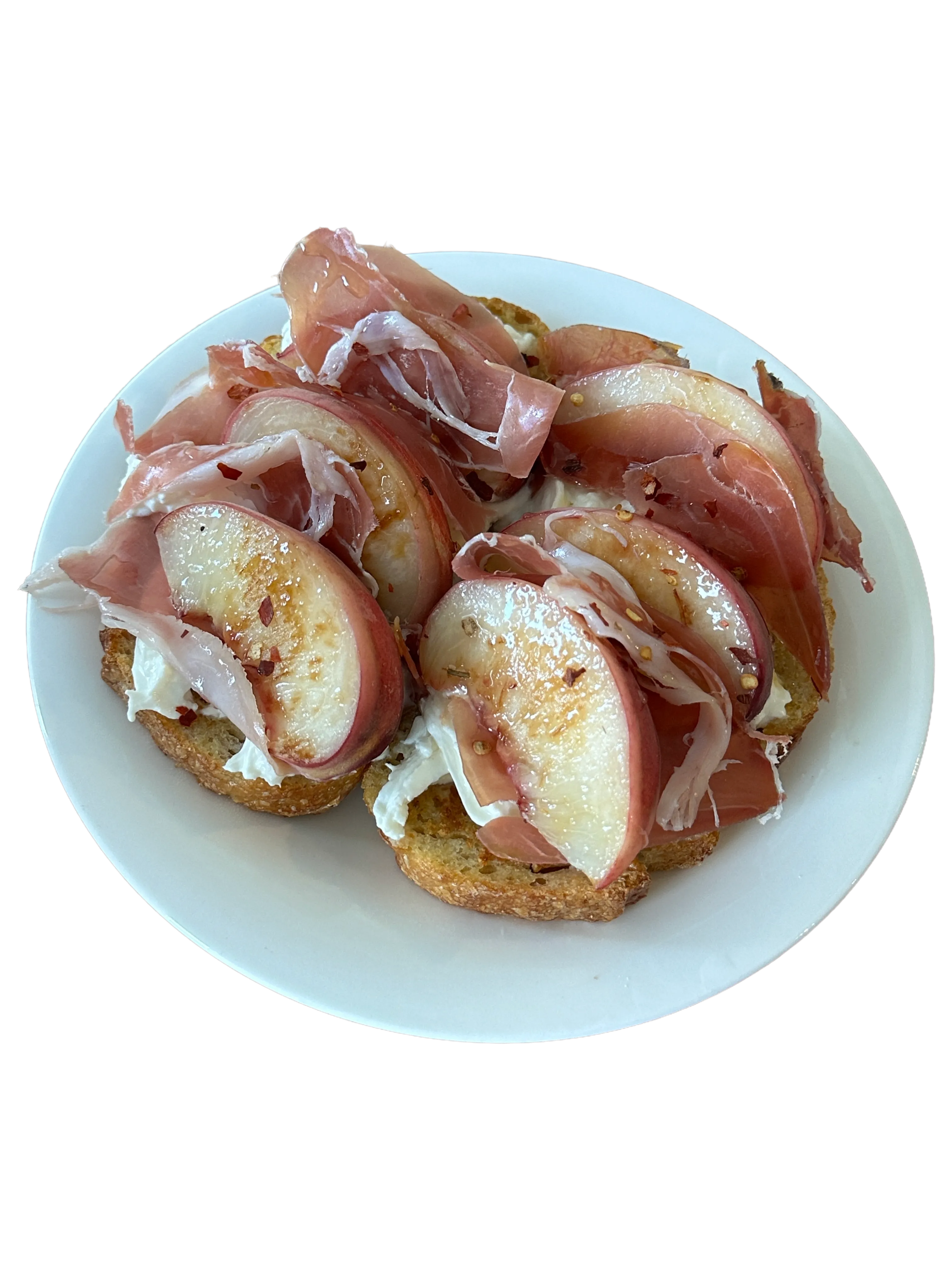 peach prosciutto toast